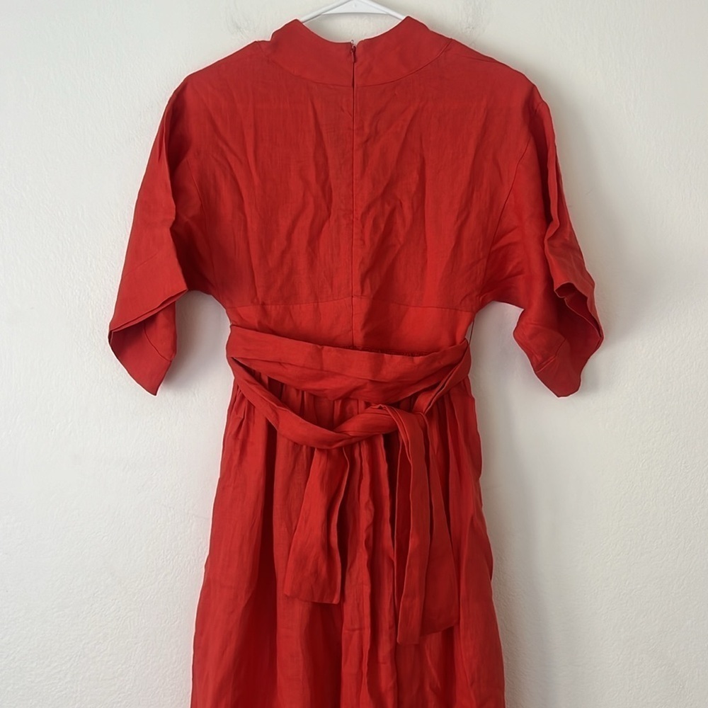 Three Graces London Ferrers Belted Linen Dress Size 6 - Picture 11 of 13
